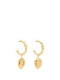 ELISE TSIKIS Jalla heart gold-plated hoop earrings | disc drop hoops | hearts