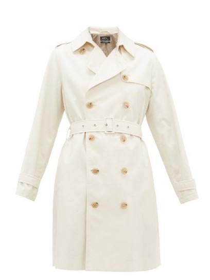 A.P.C. Josephine double-breasted cotton trench coat in ivory