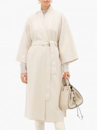 HARRIS WHARF LONDON Kimono-sleeve belted virgin-wool coat