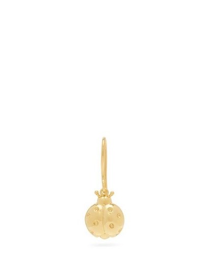 AURÉLIE BIDERMANN Ladybird 18kt gold-plated earring | cute single insect earrings - flipped