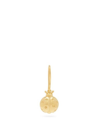 AURÉLIE BIDERMANN Ladybird 18kt gold-plated earring | cute single insect earrings