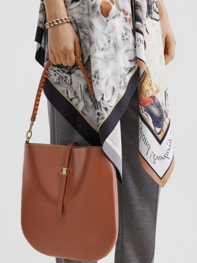 Burberry Leather Anne Bag in Tan | brown designer handbags - flipped