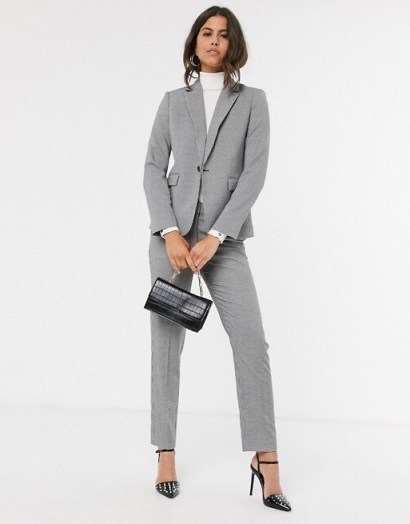 Mango tailored blazer co-ord in dogtooth print / checked pant suit - flipped