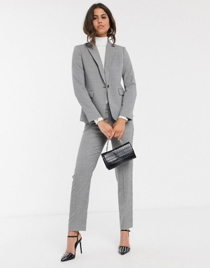 Mango tailored blazer co-ord in dogtooth print / checked pant suit