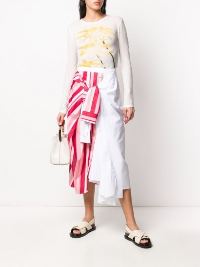 MARNI panelled tie-waist skirt | candy stripes