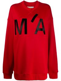 MARQUES’ALMEIDA oversized monogram print sweatshirt in red