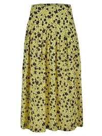 OLIVER BONAS Martha Yellow Floral Print Midi Skirt