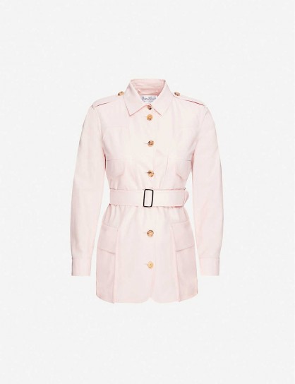 MAX MARA Epaulette-detail cotton jacket in rosa ~ military look jackets