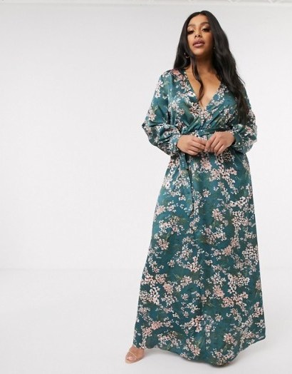 Missguided Plus floral plunge maxi dress - flipped