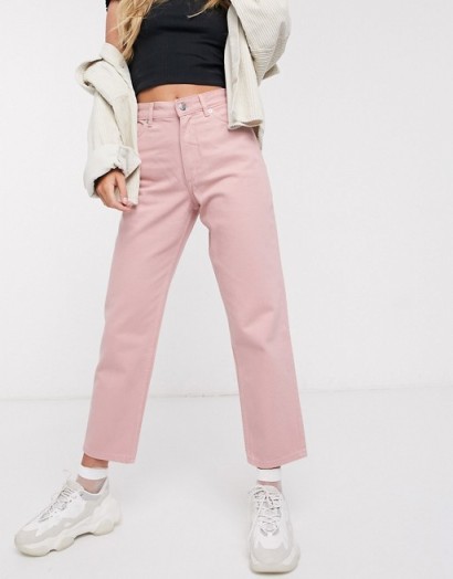 Monki Taiki high waist mom jeans with organic cotton in pink