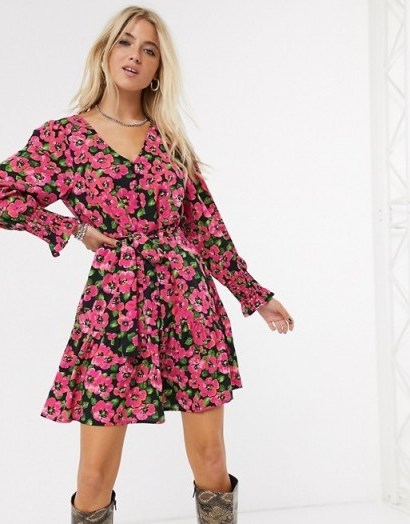 Only mini dress in bold floral print - flipped