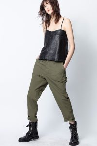 Zadig & Voltaire PIAR PANTS in Khaki – casual tapered trousers