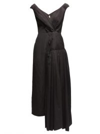 MARNI Pleated off-shoulder dress in black