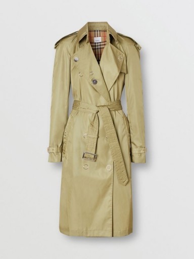 Burberry Press-stud Detail ECONYL Trench Coat Rich Olive | green belted macs