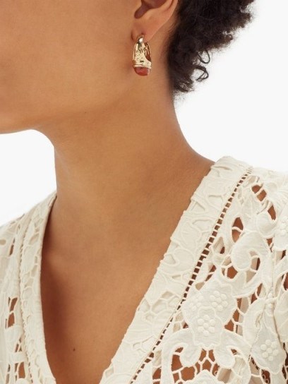 ETRO Resin-embellished hoop earrings ~ chunky hoops - flipped