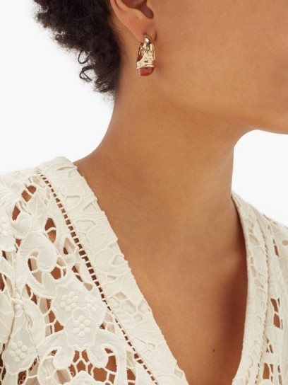 ETRO Resin-embellished hoop earrings ~ chunky hoops