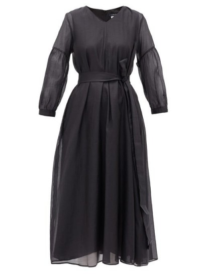 S MAX MARA Rive dress in black | sheer panel dresses