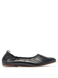 A.P.C. Rosa elasticated black-leather ballet flats ~ footwear staple
