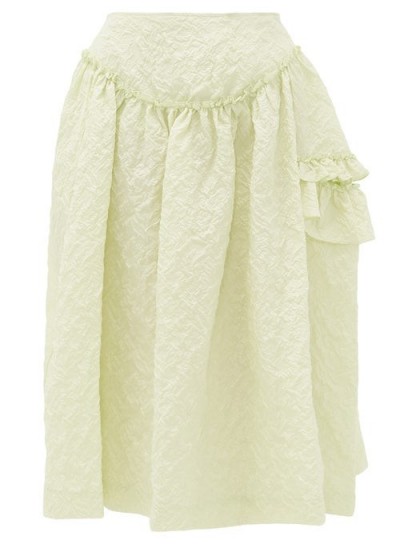SIMONE ROCHA Ruffled floral-cloqué skirt in green – voluminous skirts