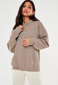 MISSGUIDED sand missguided drawstring washed hoodie