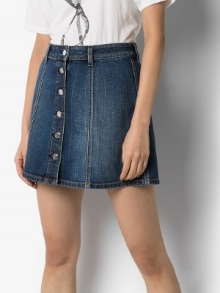 Self Cinema Love Me Button-Up Denim Mini Skirt