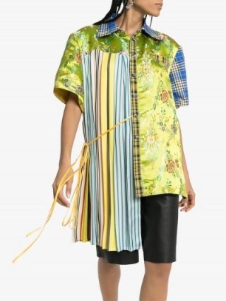 Shuting Qiu Asymmetric Printed Silk Shirt ~ multicoloured shirts - flipped