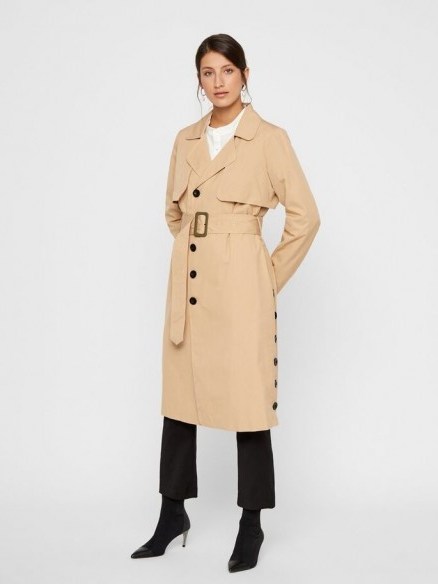 YAS SINGLE-BREASTED TRENCHCOAT Beige / Tan – trench coats with extra style - flipped