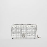 Burberry Small Quilted Metallic Leather Lola Bag Silver | designer chain strap bags