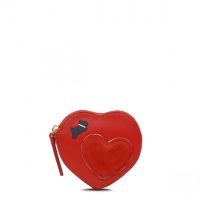 RADLEY LONDON I LOVE YOU SMALL ZIP AROUND COIN PURSE in LADYBUG / red heart shaped purses