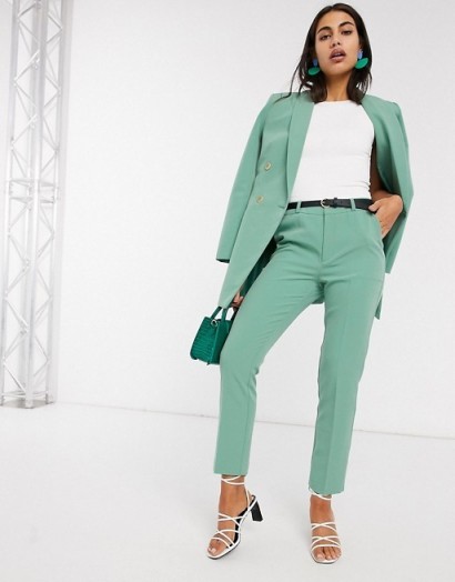 Stradivarious tailored set in green – trouser suit sets