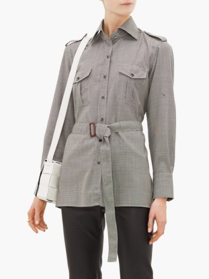 GIULIVA HERITAGE COLLECTION The Aurora belted houndstooth wool-twill shirt