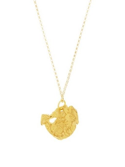 ALIGHIERI The Rabbit 24kt gold-plated necklace ~ luxe style bunny pendant - flipped