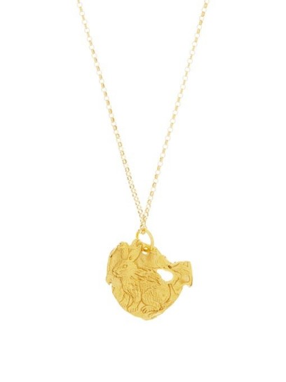 ALIGHIERI The Rabbit 24kt gold-plated necklace ~ luxe style bunny pendant