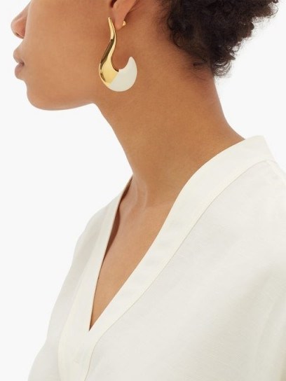 MARNI Tipped curve earrings ~ contemporary gold-tone jewellery - flipped