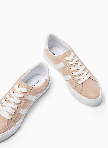 MISS SELFRIDGE TOMMY Nude Lace Up Trainers - flipped