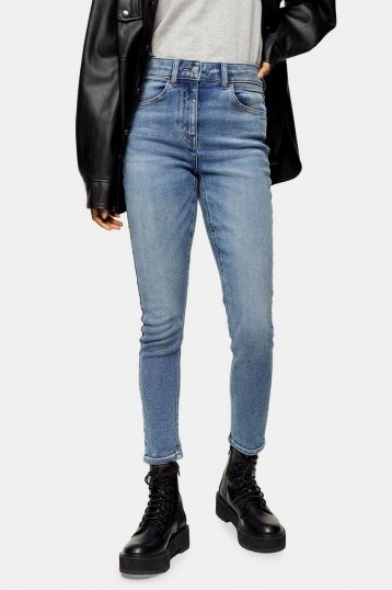 Topshop Four Mid Blue Skinny Jeans | high rise skinnies - flipped