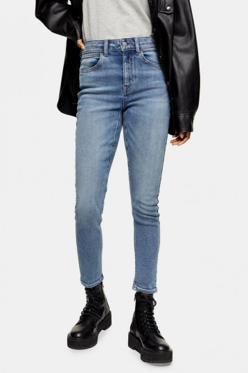 Topshop Four Mid Blue Skinny Jeans | high rise skinnies
