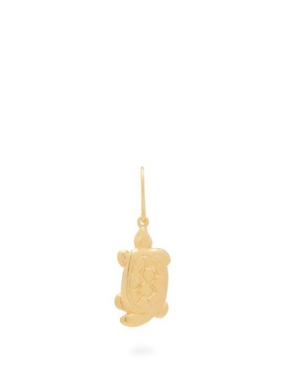 AURÉLIE BIDERMANN Turtle 18kt gold-plated single earring | animal / reptile earrings - flipped