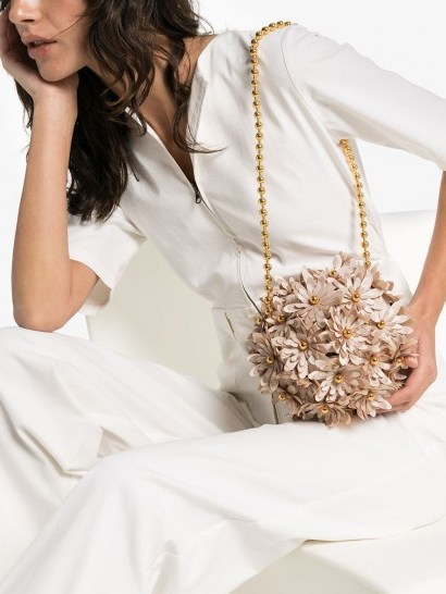 VANINA inflorescence shoulder bag | floral embellished bags - flipped