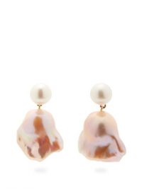 SOPHIE BILLE BRAHE Venus Rose freshwater pearl & 18kt gold earrings – light-pink pearls