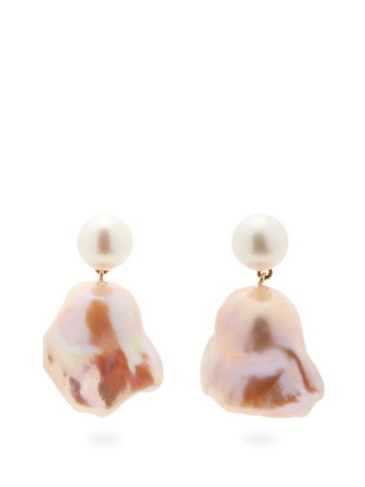 SOPHIE BILLE BRAHE Venus Rose freshwater pearl & 18kt gold earrings – light-pink pearls