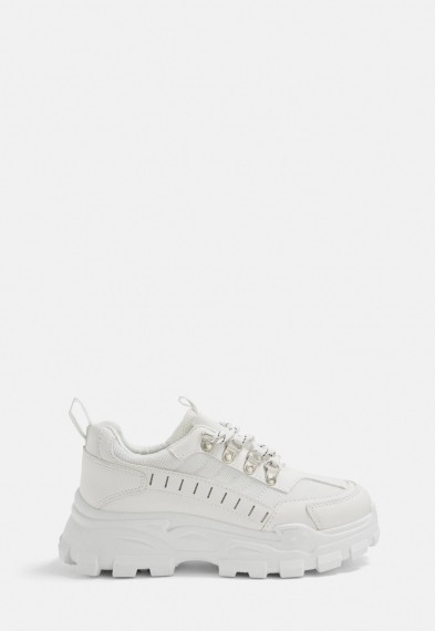 MISSGUIDED white cleated sole chunky trainers – sports fashion footwear