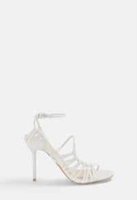 MISSGUIDED white knot feature strappy heels