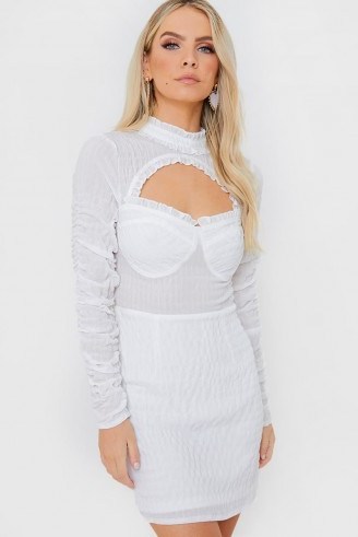 IN THE STYLE WHITE STRIPE CUPPED TIE BACK DRESS - flipped