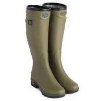 LE CHAMEAU WOMEN’S COUNTRY VIBRAM JERSEY LINED BOOT IN VERT VIERZON / green wellington boots