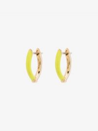 Melissa Kaye 18K Yellow Gold Cristina Enamel Earrings / bright hoops
