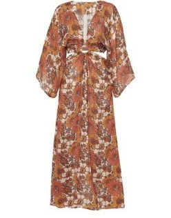 DODO BAR OR Shelly long dress in flower 1 orange | 70s look floral prints - flipped