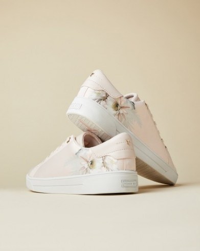 TED BAKER LYLAS Woodland cupsole trainers in light pink - flipped