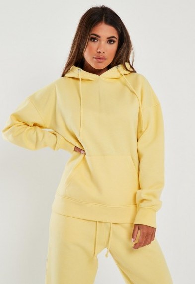 MISSGUIDED yellow basic hoodie – hoodies – casual – affordable - flipped