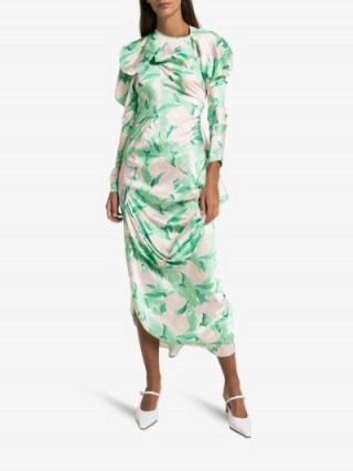 yuhan wang Floral Print Dress / ruched dresses - flipped